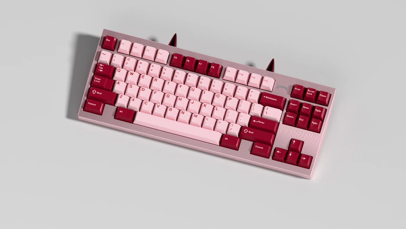 Angled promotional render of the Code:002 winkeyless TKL keyboard.