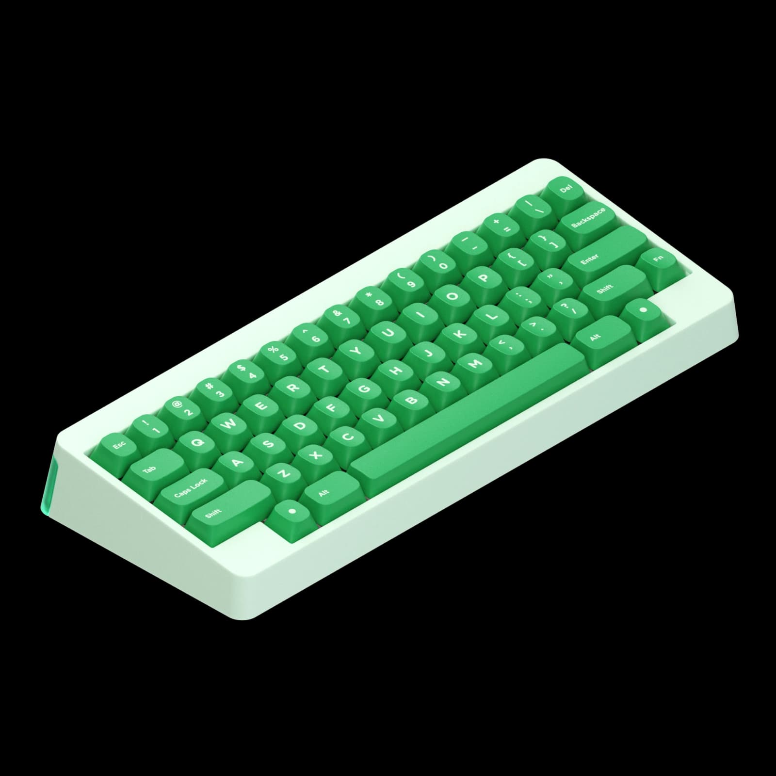 Official KARA SEQ2 product image with green keycaps and a pale green case.
